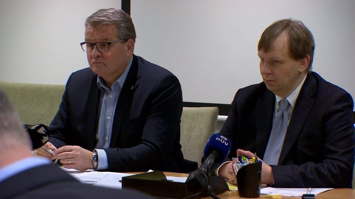 Lárus Blöndal, stjórnarformaður Bankasýslu ríkisins, og Jón Gunnar Jónsson, forstjóri stofnunarinnar.