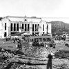 Mynd frá Hiroshima í Japan, tekin nokkrum mánuðum eftir að kjarnorkusprengju var varpað á borgina árið 1945.